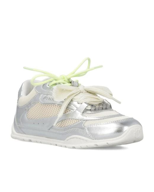 Pinko White Panelled Sneakers