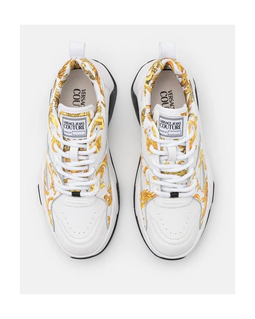 Versace Jeans White Baroque Printed Casual Sneakers