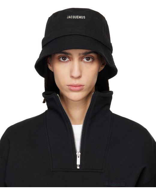 Jacquemus Black Cotton Bucket Hat