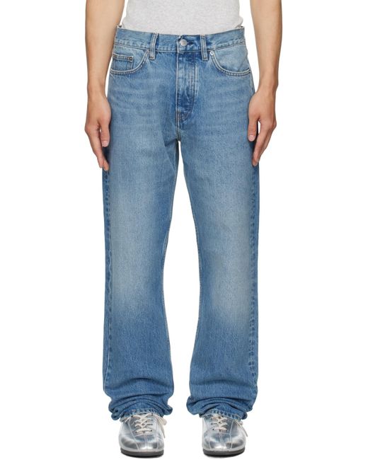 sunflower Blue Five Pocket Jeans With Back Logo Patch for men