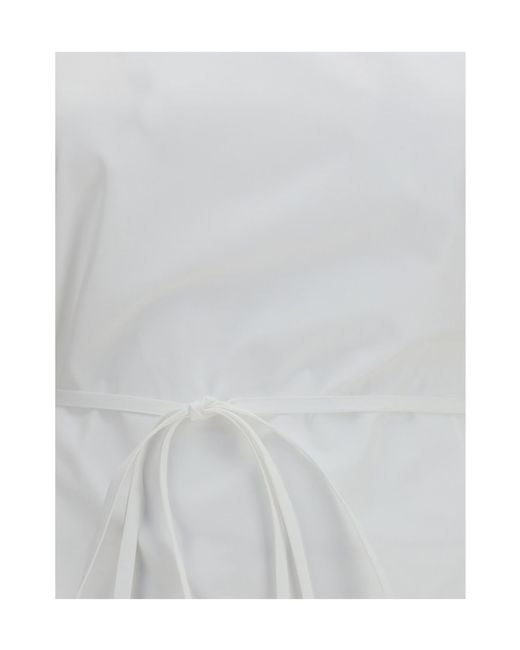 Calvin Klein White Lynn Tie-Waist Cropped Shirt