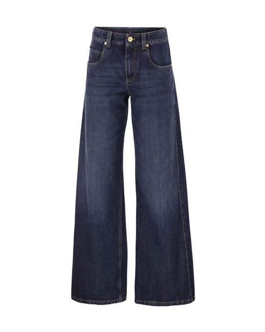 Brunello Cucinelli Blue Wide Trousers