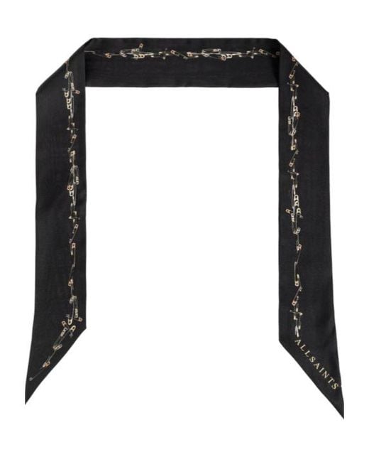 AllSaints Black Pattern Scarf