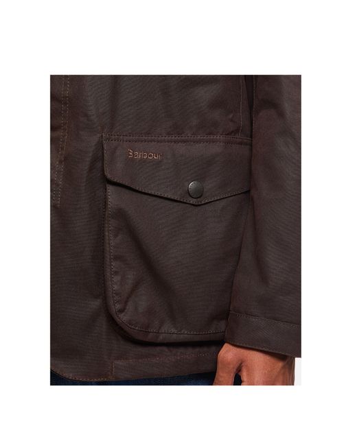 Barbour Brown Logo Embroidered High-Neck Jacket for men