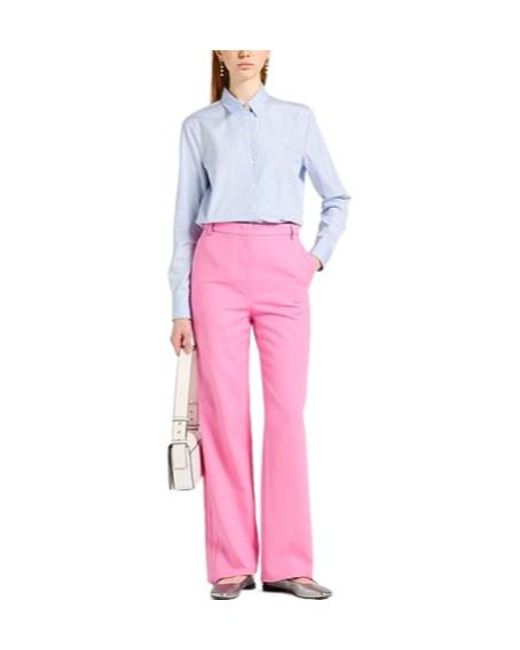 Max Mara Pink Simple Straight-Leg Pants