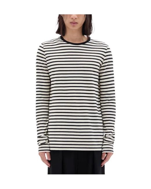 Ann Demeulemeester White Greg Striped Long-Sleeve T-Shirt for men