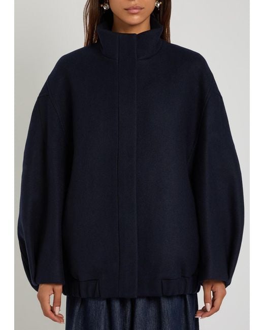 Dries Van Noten Blue Minimal Wool Coat