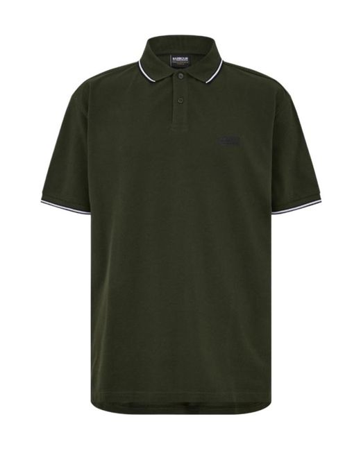 Barbour Green Evan Tipped Short-Sleeved Polo Shirt for men