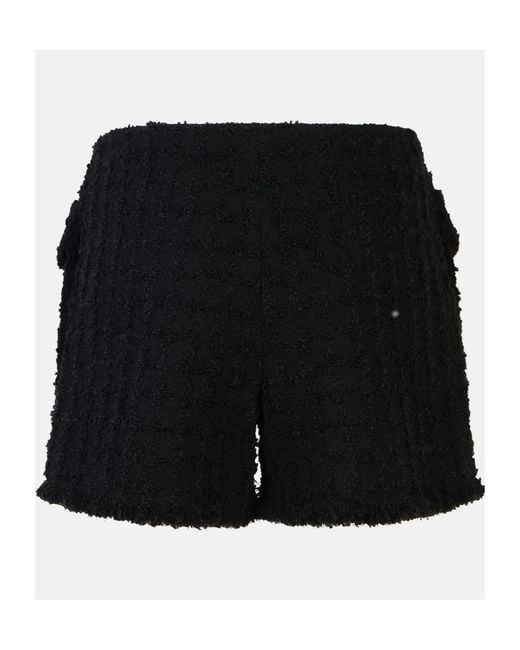 Versace Black Fringed Hem Blend Shorts