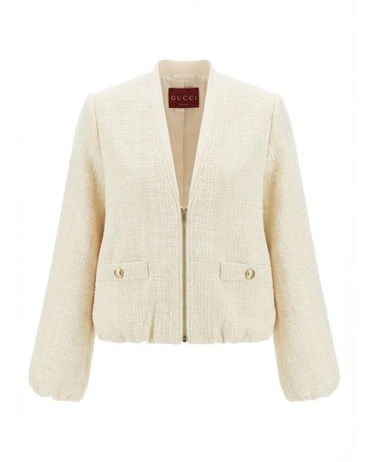 Gucci Natural Check Tweed Jacket