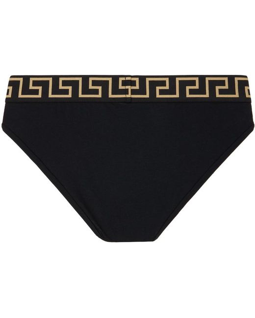Versace Black Greca-Detailed Pack Of Two Boxer Briefs for men
