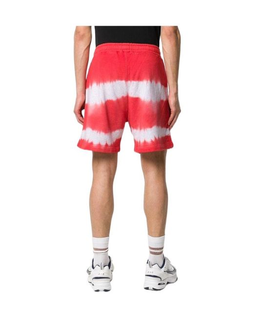 MSGM Red Tie Dye Bermuda Track Shorts for men