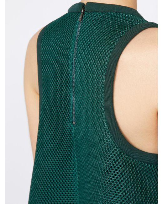 Max Mara Green Didone Mesh Flared Dress