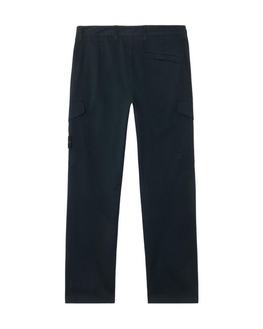Stone Island Blue Logo Patch Cargo Pants for men