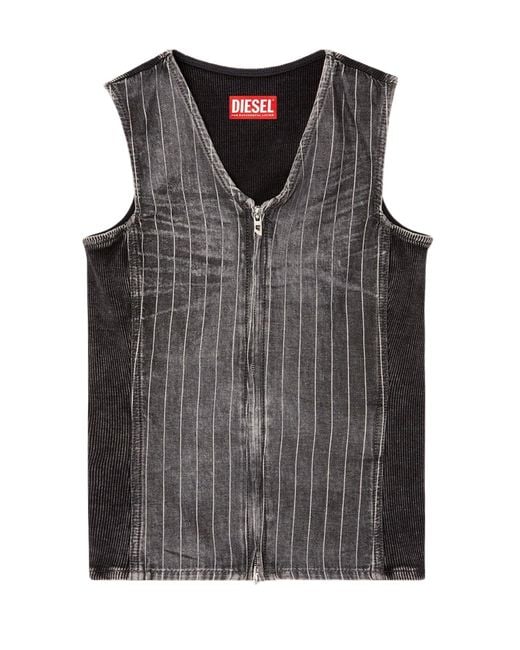 DIESEL Gray De-Nessi- Zipped Tank Top
