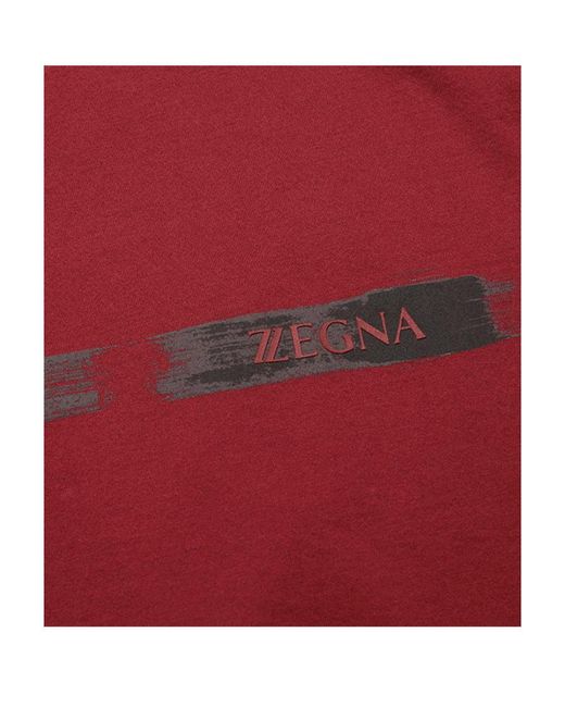Zegna Red Logo-Print Short-Sleeve T-Shirt for men