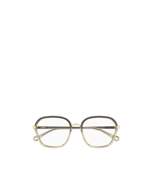Chloé White Chloé Eyewear Square-Frame Glasses