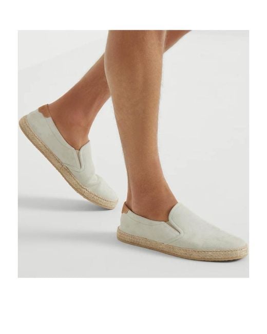 Brunello Cucinelli White Slip-On Espadrilles for men