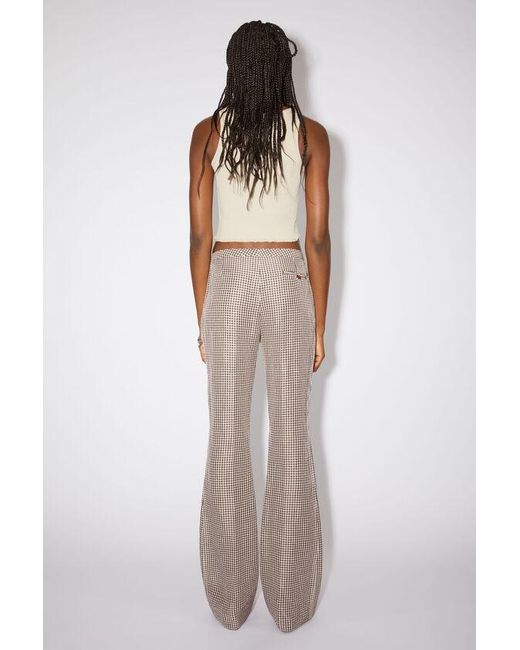 Acne Gray Low-Waisted Check Trousers