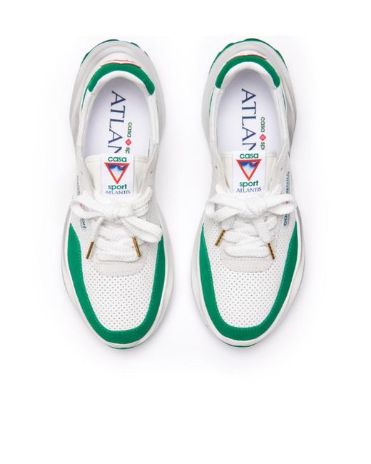 Casablanca Green Atlantis Perforated Lace-Up Sneakers for men