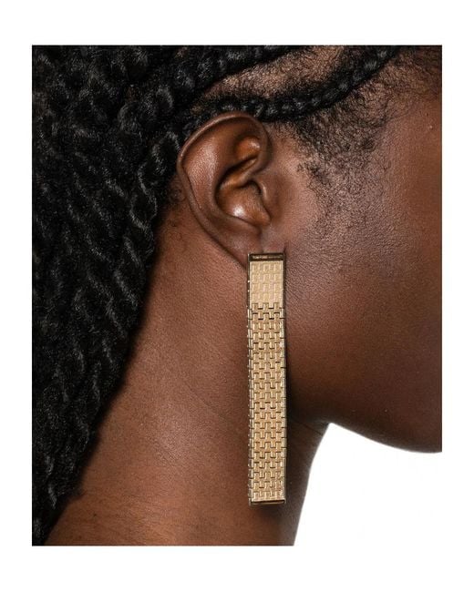 Tom Ford White Logo Earrings