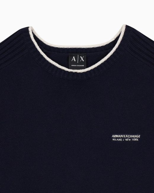 ARMANI EXCHANGE Blue Regular Fit Pullover for men