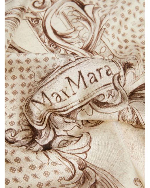 Max Mara Natural Printed Scarf