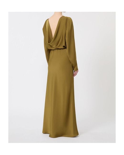 Max Mara Green Lightweight Satin Dress