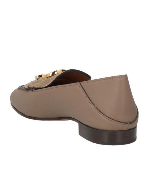 Chloé White Simple Leather Slippers
