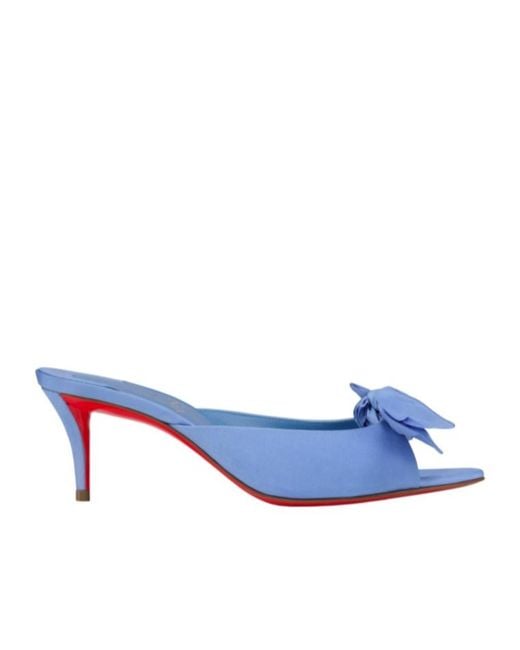 Christian Louboutin Blue Mulazee Bow-Detail Heeled Sandals