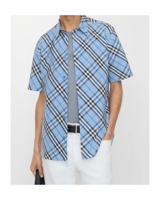Burberry Blue Check Shirt for men