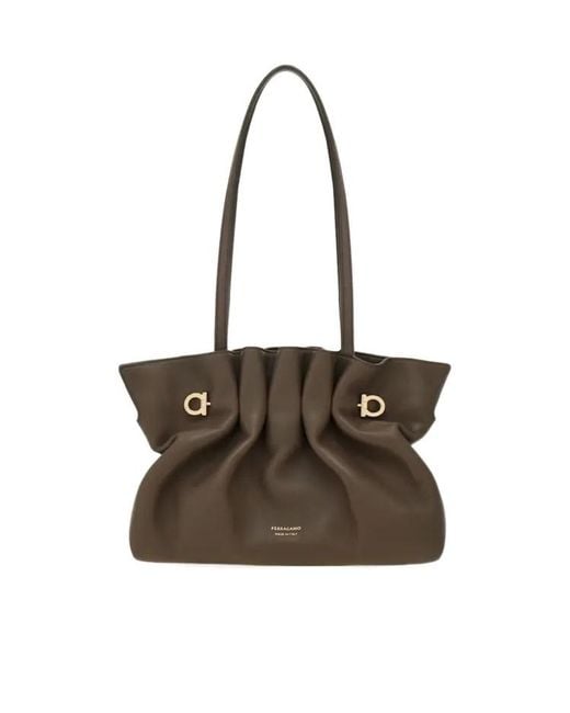 Ferragamo Brown Ferragamo Soft-Bag (S)