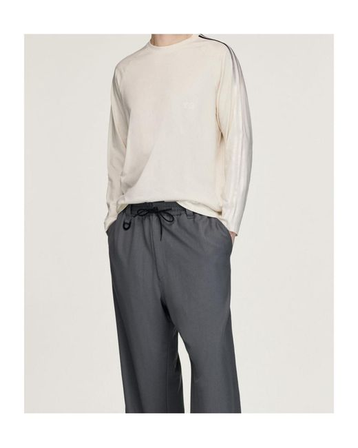 Y-3 Natural Long Sleeve Logo T-Shirt for men