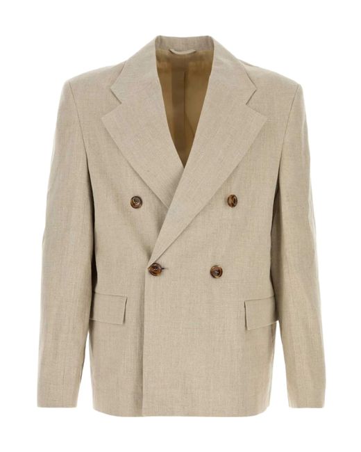 Séfr Natural Donovan Double-Breasted Linen Blazer for men