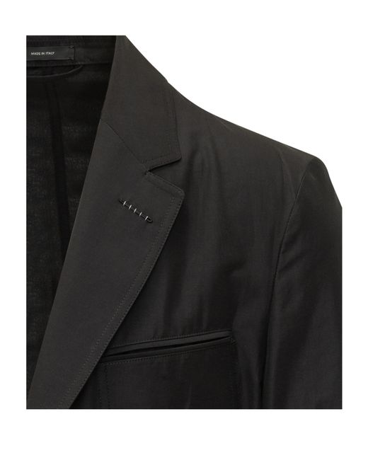 Tom Ford Black Single-Breasted Buttoned Blazer for men