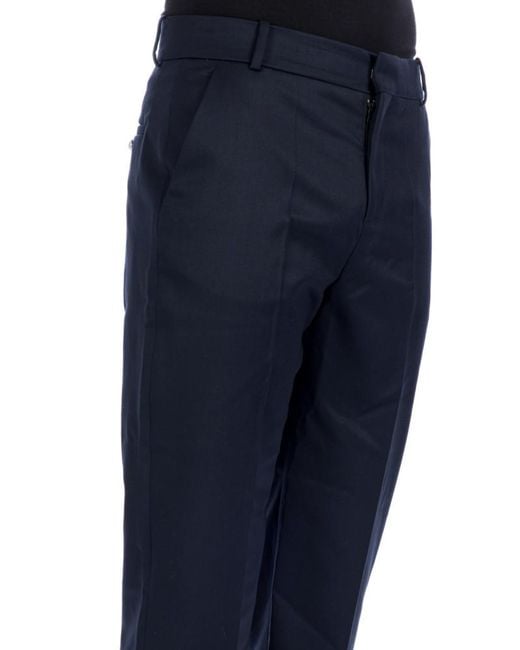 Balmain Blue Mid-Waisted Cropped Trousers for men