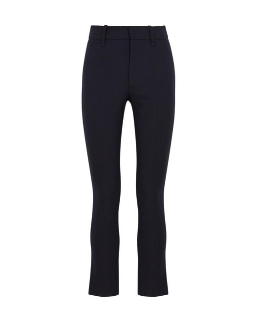 Vince Blue Slim-Leg Stretch-Cotton Trousers