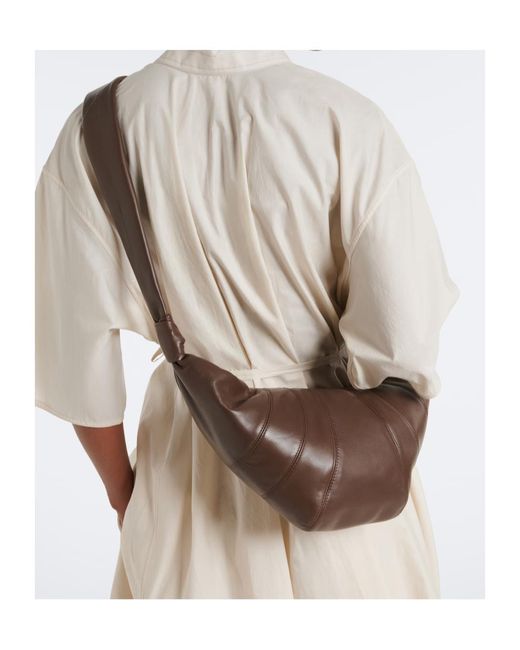 Lemaire Brown Croissant Medium Leather Shoulder Bag
