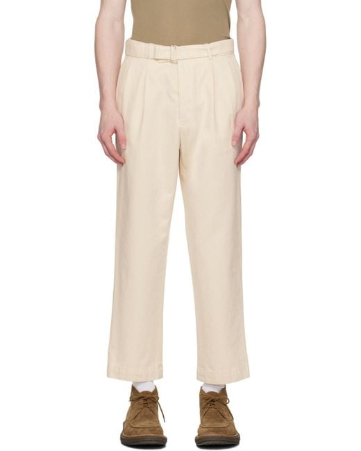 Officine Generale Natural Belt Loops Slacks for men