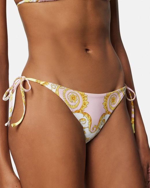 Versace White Printed Bikini Bottoms