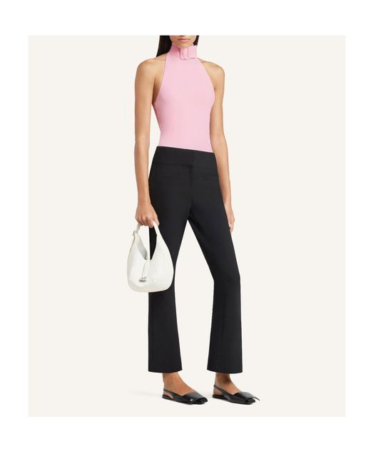 Courreges White Small Hobo Grained Leather Tote Bag