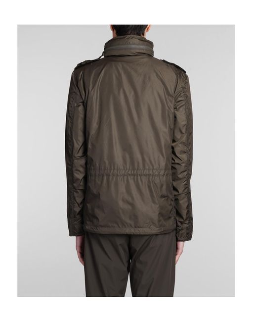 Aspesi Brown Minifield Logo Patch Hooded Jacket for men