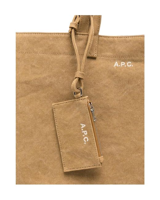 A.P.C. Natural Le Drummer Toile Top Handle Bag