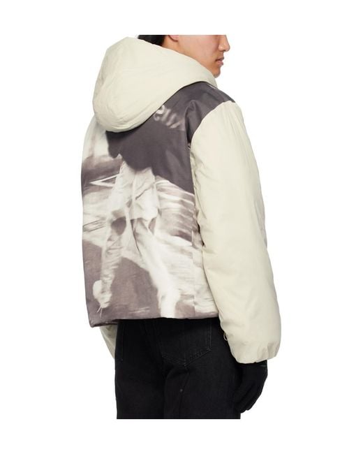 Kusikohc Gray Printed Quilted Jacket for men