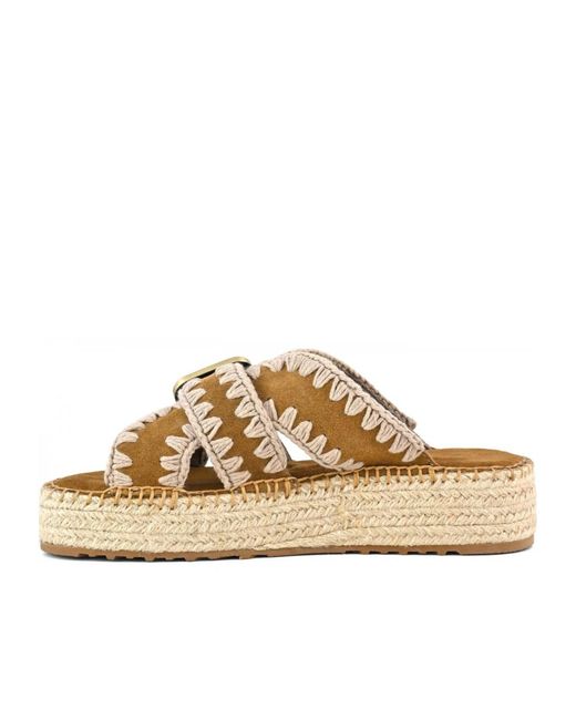 Mou Metallic Crossover Strapped Sandals