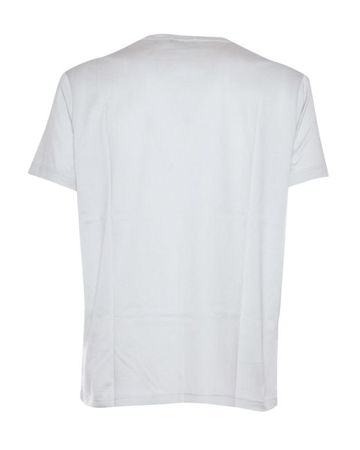 Dondup White Logo Embroidered Crewneck T-Shirt for men