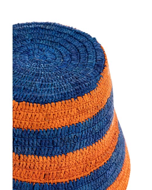 Etro Orange Woven Bucket Hat