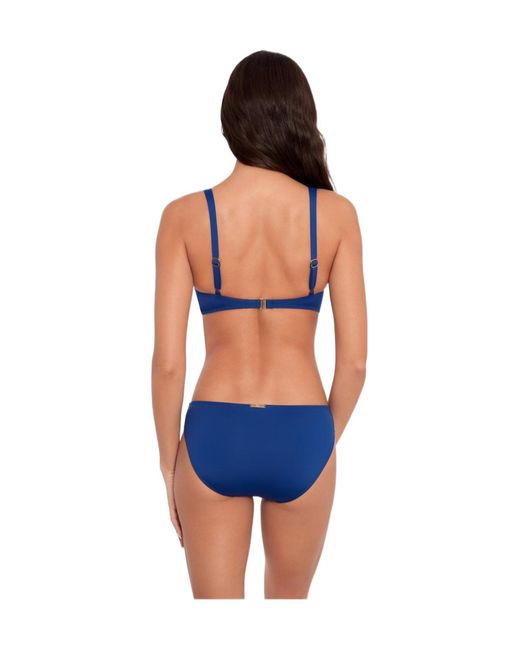 Ralph Lauren Blue Ruffle-Trim V Neck Bikini Top