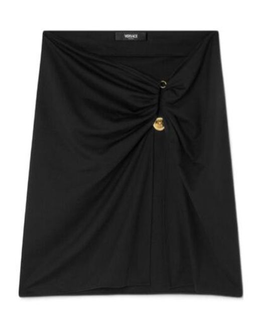 Versace Safety Pin Mini Skirt in Black | Lyst