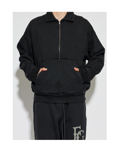 Fear Of God Blue Half-Zip Pocket Sweatshirt for men